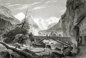 Mont Blanc dalle terme di St. Didier, inciso da C. Westwood